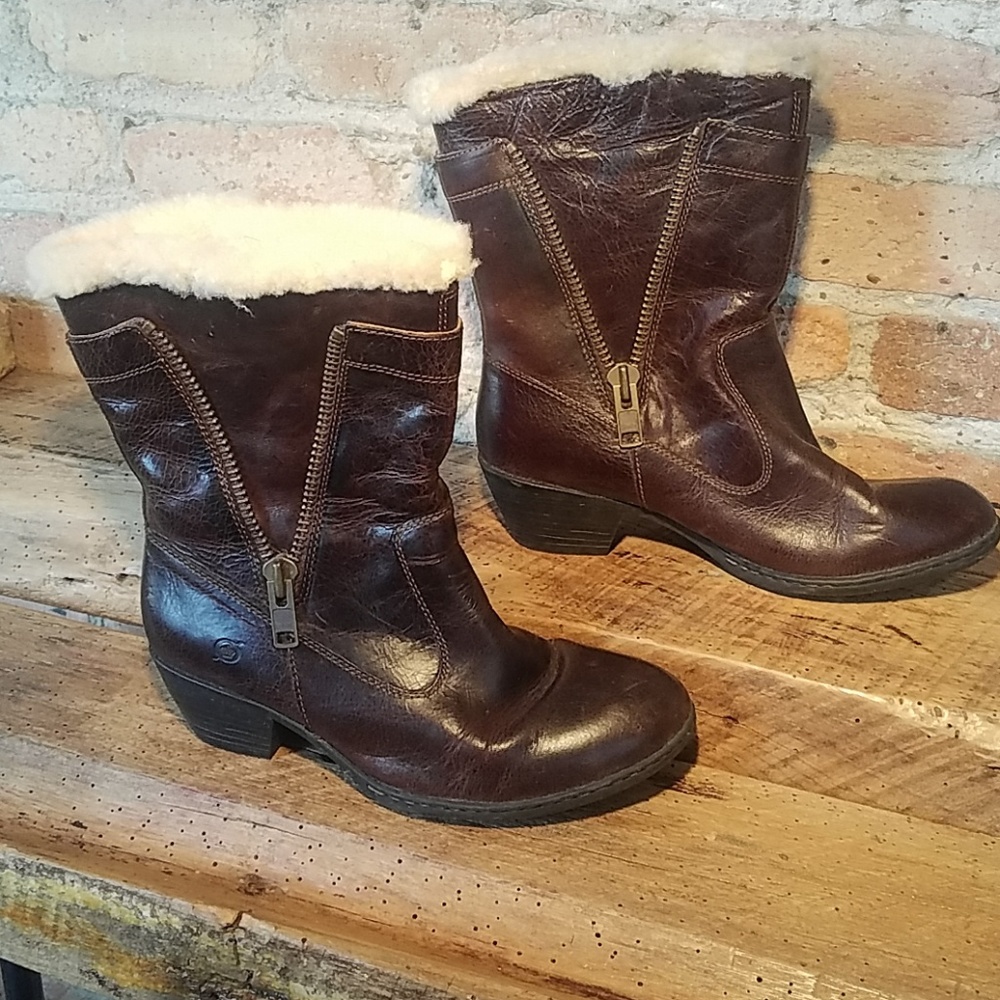 NWOT - Born Danila Leather Shearling Boots - 9.5